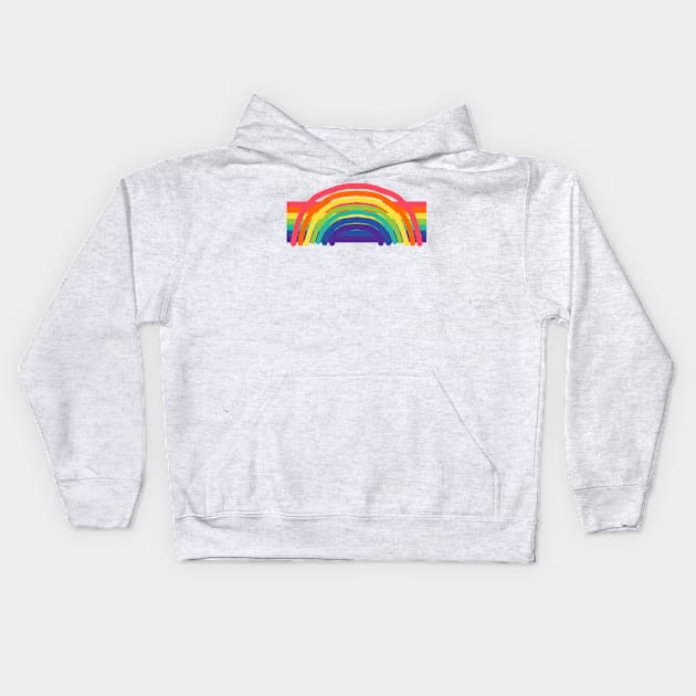 Rainbows Arc and Stripes Kids Hoodie by ellenhenryart